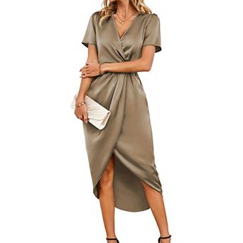 Women's Midi Dress Satin Dress Party Dress Cocktail Dress