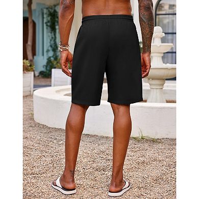 COOFANDY Men' Hawaiian Beach Shorts Elastic Waist Drawstring Lightweight Summer Casual Shorts