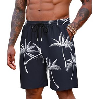 COOFANDY Men' Hawaiian Beach Shorts Elastic Waist Drawstring Lightweight Summer Casual Shorts