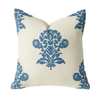 1 pc Pillow Cover, 18x18 Inch Floral Embroidery Print Throw Cushion Cases for Couch Bed Bench