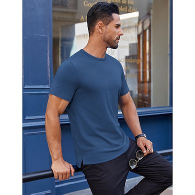 COOFANDY Men' Cotton T-Shirt Short Sleeve Crew Neck Tee Shirts Casual Solid Basic Tops
