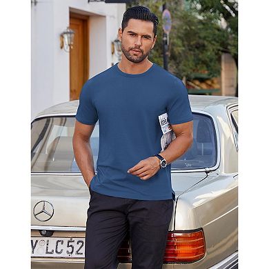 COOFANDY Men' Cotton T-Shirt Short Sleeve Crew Neck Tee Shirts Casual Solid Basic Tops