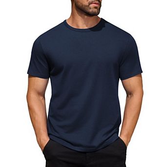 COOFANDY Men' Cotton T-Shirt Short Sleeve Crew Neck Tee Shirts Casual Solid Basic Tops