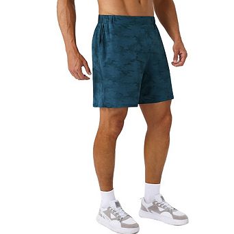 Men's Athletic Running Shorts Quick Dry Print Workout Shorts Lightweight Sports Gym Basketball
