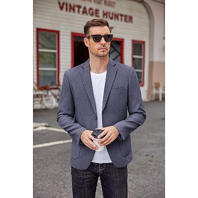 COOFANDY Men' Casual Blazer Two Button Sport Coats Lightweight Printed Lining Suit Jacket