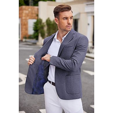 COOFANDY Men' Casual Blazer Two Button Sport Coats Lightweight Printed Lining Suit Jacket