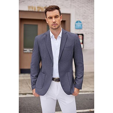 COOFANDY Men' Casual Blazer Two Button Sport Coats Lightweight Printed Lining Suit Jacket