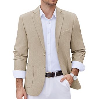 COOFANDY Men' Casual Blazer Two Button Sport Coats Lightweight Printed Lining Suit Jacket