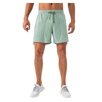 Mens Lounge Sweat Shorts Back Waist Tie 7" Casual Elastic Waist Gym Workout Shorts