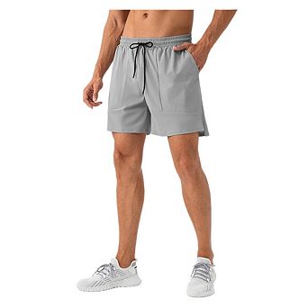 Mens Lounge Sweat Shorts Back Waist Tie 7" Casual Elastic Waist Gym Workout Shorts