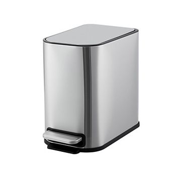8 L Trash Can with Lid, Stainless Steel Small Waste Bin with Step Pedal & Inner Bucket, Soft Close