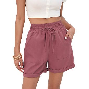 Women's Shorts Casual Summer Elastic High Waisted Comfy Short with Pockets