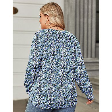 Zeagoo Women's Plus Size Long Sleeve Pleated Dressy Casual Business Blouse