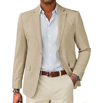 COOFANDY Mens Linen Casual Blazer Slim Fit Sport Coat Two Button Summer Suit Jacket Lightweight