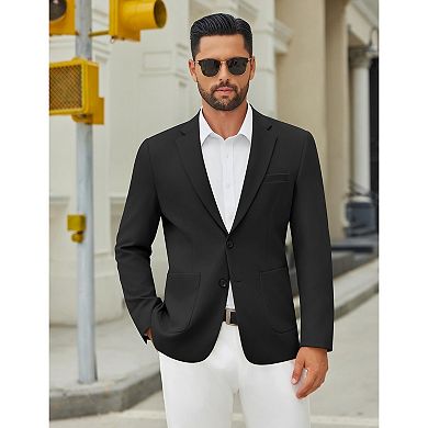COOFANDY Men' Casual Blazer Jacket Slim Fit Two Button Suit Jackets Lightweight Knit Sport Coat