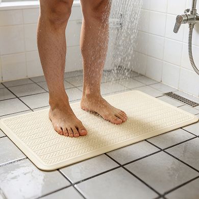 Non Slip Upcycled Natural Rubber Bath Mat, Safe and Eco-Friendly for All Ages