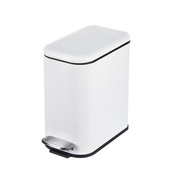 5 Liter Slim Trash Can with Lid, Kitchen Garbage Can with Inner Bucket & Step On Foot Pedal