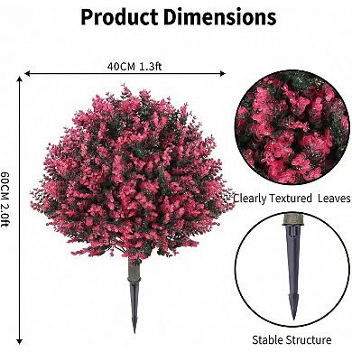 UV Resistant Artificial Topiary Ball Trees with Ground Spike for Indoor Outdoor Decor