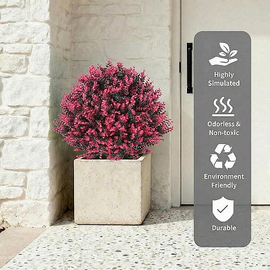 UV Resistant Artificial Topiary Ball Trees with Ground Spike for Indoor Outdoor Decor