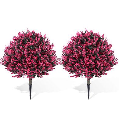 UV Resistant Artificial Topiary Ball Trees with Ground Spike for Indoor Outdoor Decor