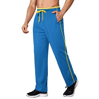 COOFANDY Mens Athletic Workout Pants Open Bottom Sweatpants Mesh Gym Pants for Runnning