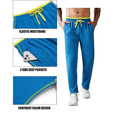 COOFANDY Mens Athletic Workout Pants Open Bottom Sweatpants Mesh Gym Pants for Runnning