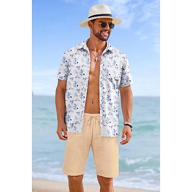 COOFANDY Men' Shorts Casual Strech Drawstring Shorts Elastic Wasit Summer Shorts with Pockets