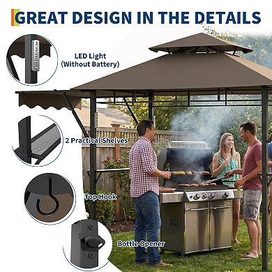 Durable Canopy Shelter for Outdoor Patio Grill Gazebo for Backyard BBQ, Weather