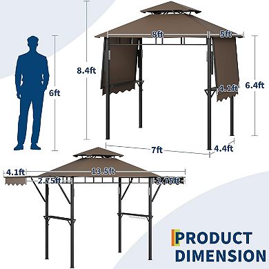 Durable Canopy Shelter for Outdoor Patio Grill Gazebo for Backyard BBQ, Weather