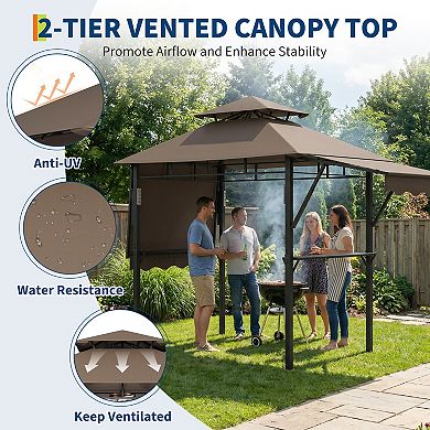 Durable Canopy Shelter for Outdoor Patio Grill Gazebo for Backyard BBQ, Weather