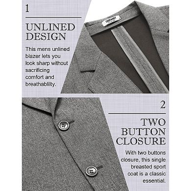 COOFANDY Men' Linen Blazer Casual Lightweight Two Button Sport Coats Formal Business Suit Jacket