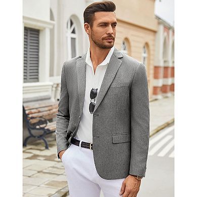 COOFANDY Men' Linen Blazer Casual Lightweight Two Button Sport Coats Formal Business Suit Jacket