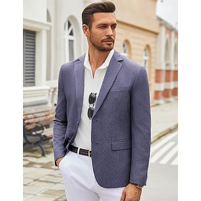 COOFANDY Men' Linen Blazer Casual Lightweight Two Button Sport Coats Formal  Business Suit Jacket