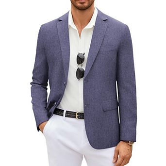 COOFANDY Men' Linen Blazer Casual Lightweight Two Button Sport Coats Formal Business Suit Jacket