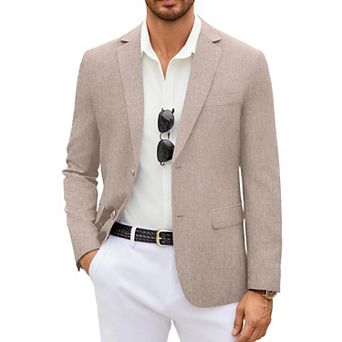 COOFANDY Men' Linen Blazer Casual Lightweight Two Button Sport Coats Formal Business Suit Jacket