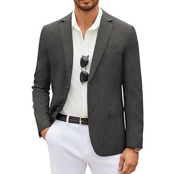 COOFANDY Men' Linen Blazer Casual Lightweight Two Button Sport Coats Formal Business Suit Jacket