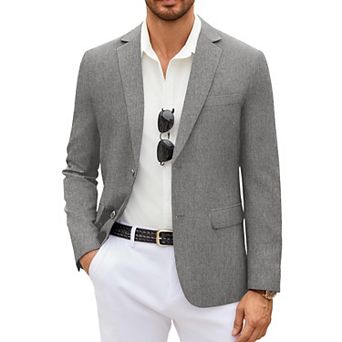 COOFANDY Men' Linen Blazer Casual Lightweight Two Button Sport Coats Formal Business Suit Jacket