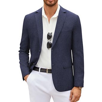 COOFANDY Men' Linen Blazer Casual Lightweight Two Button Sport Coats Formal Business Suit Jacket
