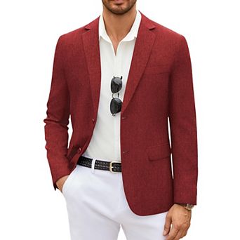 COOFANDY Men' Casual Linen Blazer Two Buttons Lightweight Sport Coats Unlined Suit Jacket