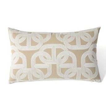 20"x12" Jacquard Lumbar Pillow Cover Soft Modern Geometric Cushion Case for Couch Sofa, 1 pc