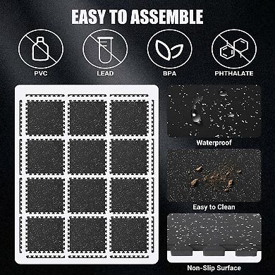 0.75 Inch Thick Exercise Equipment Mats, 12 Tiles Rubber & EVA Foam Interlocking Floor Tiles for Gym
