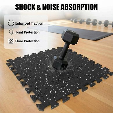 0.75 Inch Thick Exercise Equipment Mats, 12 Tiles Rubber & EVA Foam Interlocking Floor Tiles for Gym