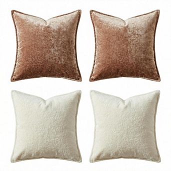 Pack of 4 Chenille Pillow Covers 20x20 Inch Soft Boho Decorative Pillowcases for Bed Living Room