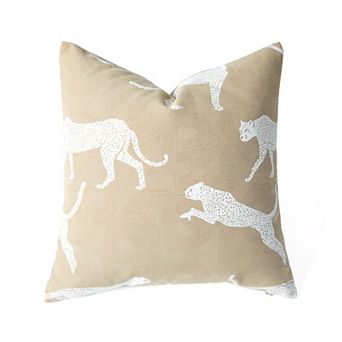 1 pc Leopard Jacquard Decorative Pillow Cover, Soft 18"x18" Animal Print Cushion Cases for Bed Sofa
