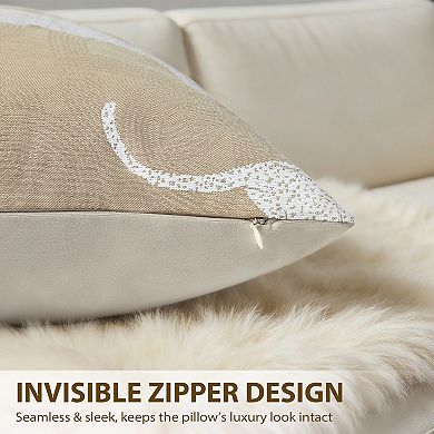 1Pc Leopard Jacquard Decorative Pillow Cover, Soft 18"x18" Animal Print Cushion Cases for Bed Sofa