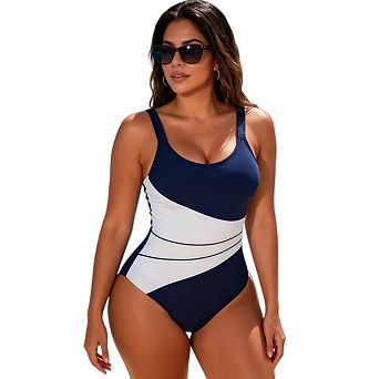 Women's Swimsuit One-Piece Striped Pattern Swimwear Beachwear