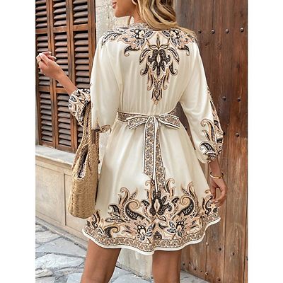 3/4 sleeve empire waist dress VBVC Women's Cotton Linen Collared Maxi Dress , Ladies' 3/4 Sleeve Empire  Waist Dress , Summer V-Neck A Line Swing Dress For Women,Black,S-3XL