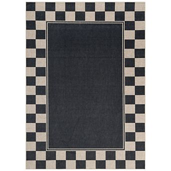 Border Area Rug Machine Washable Jute Look Carpet Non-Slip Nursery Living Room Rug
