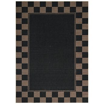Border Area Rug Machine Washable Jute Look Carpet Non-Slip Nursery Living Room Rug