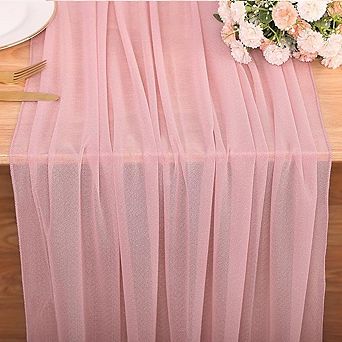 Chiffon Table Runner Sheer Boho Fabric for Wedding & Party Decor